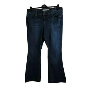 Torrid Flare Denim Jeans Stretch Blend Zip Closure Pockets Blue size 16R women's
